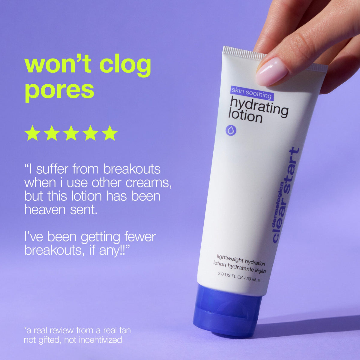 skin soothing hydrating lotion won't clog pores 