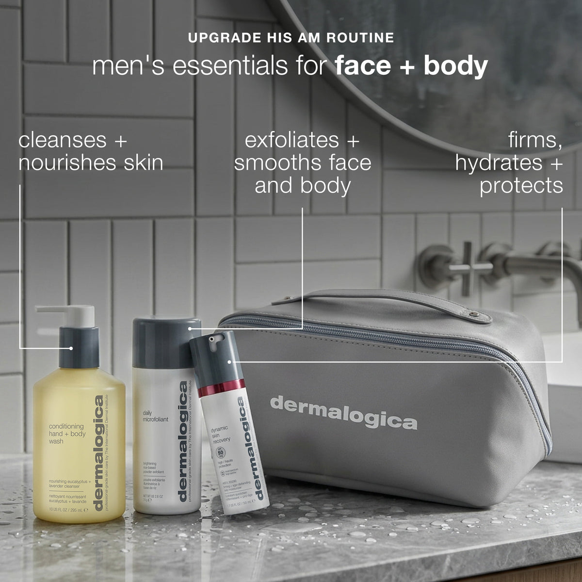 men's face + body set upgrade his am routine 