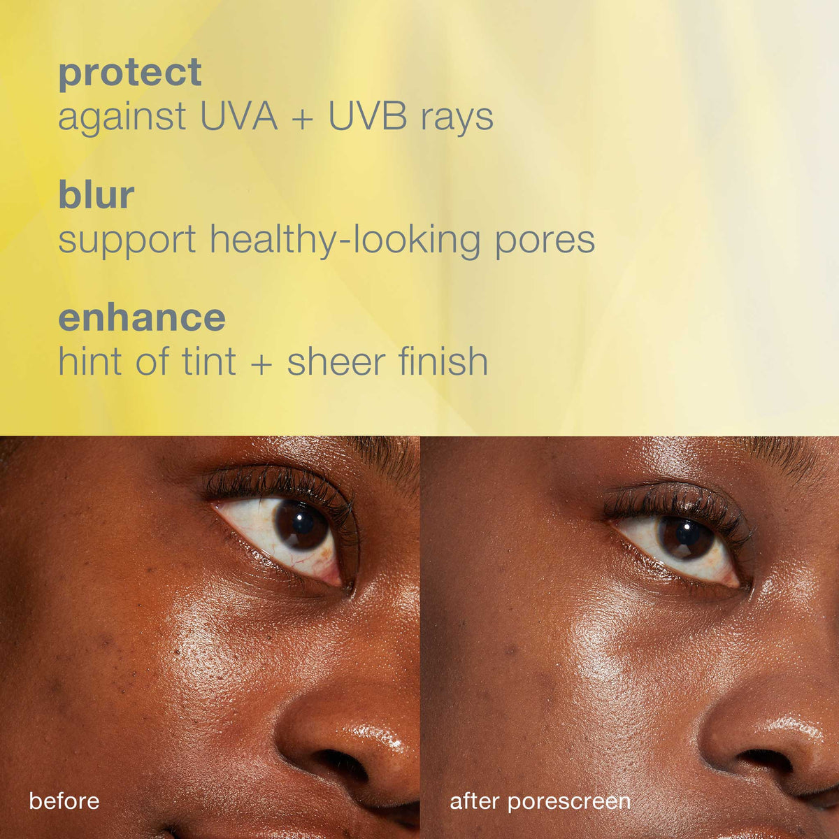 porescreen spf40 benefits and before and after 